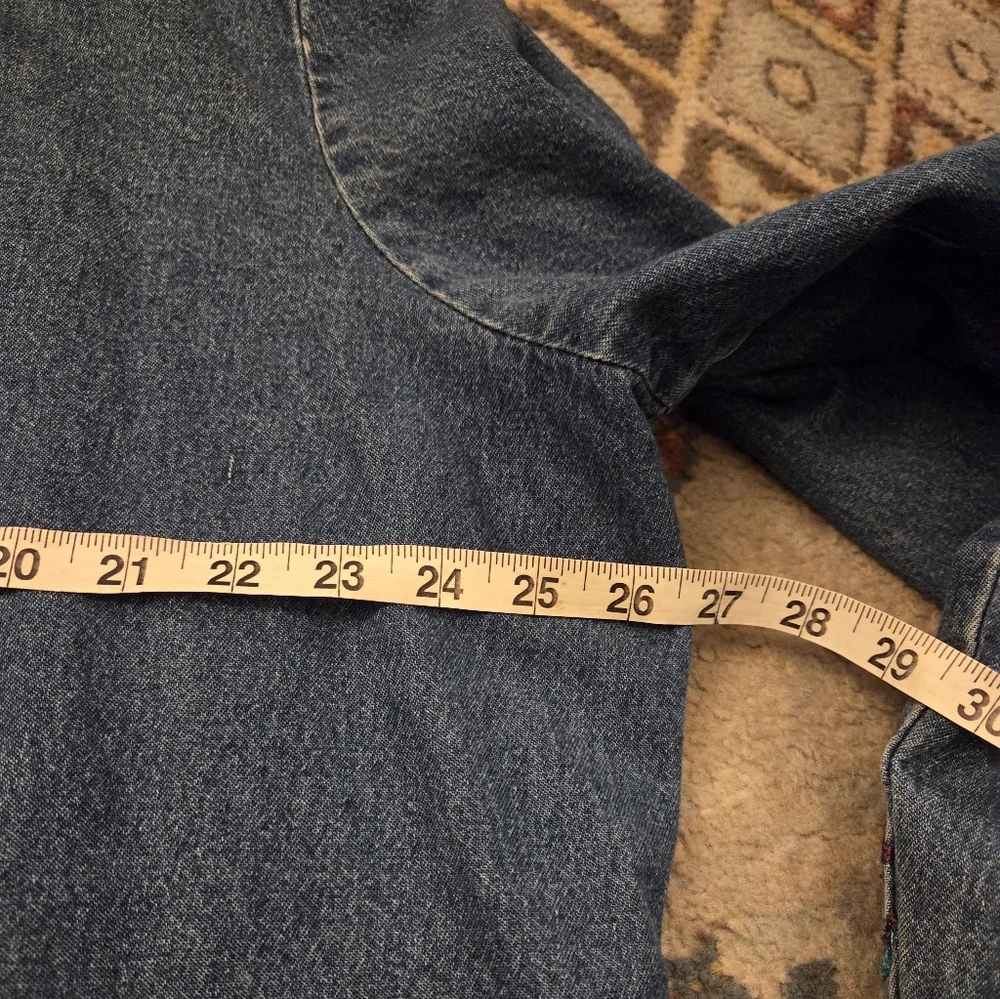 Vintage Original Anthony Denim Embroidered Button Down Jacket Women's 3X Cottage - Picture 7 of 11